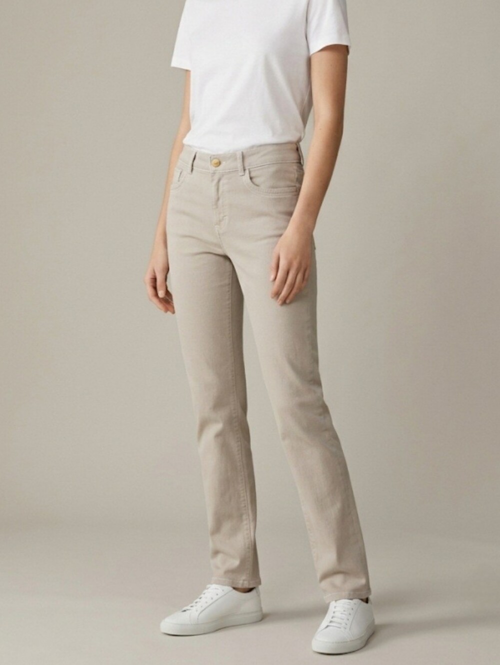 Loro Piana Straight-Leg Italian Jeans Light Beige Women's Size 40 Or US Size 4
